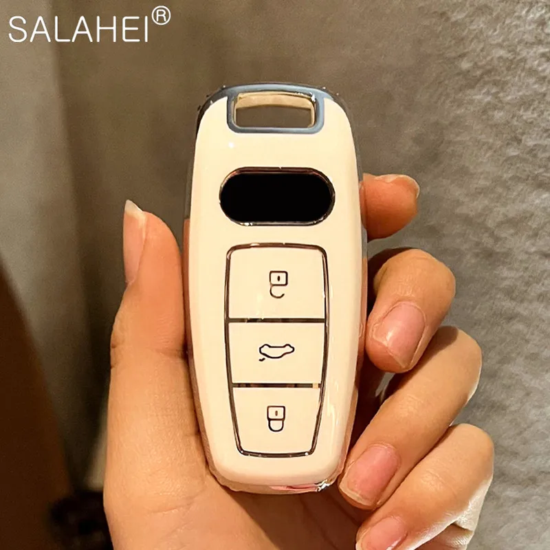 

New Full Cover Soft TPU Car Key Case For Audi Q8 C8 A6 A7 A8 2018 2019 Auto Styling Keyring Holder Protection Accessories Shell