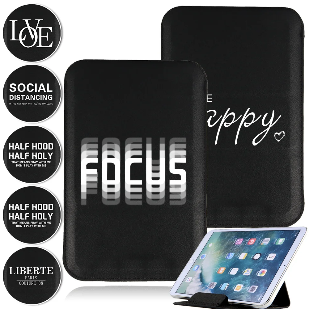 

Portable Tablet Magnet Pack Bag for 7 8 10 10.1 Inch Sleeve Stand Cover Pouch Text Series Pu Leather Folding Tablets & Case
