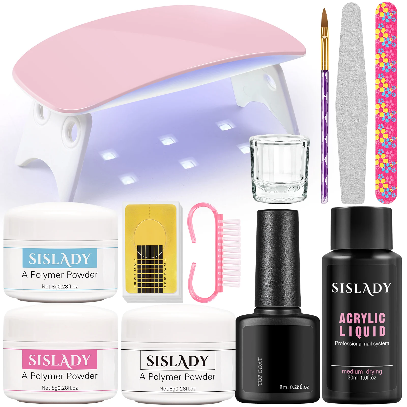 

Acrylic Nail Kit with Acrylic Glitter Powder Acrylic Liquid For Nails Extension Building False Sets Nail Art Kit