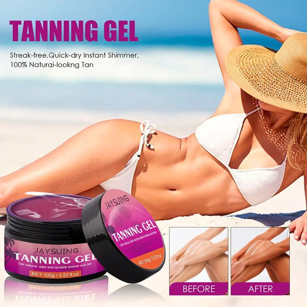 Intensive Tanning Gel Shine Brown Sun Bronzer Self Tanner Shine Beauty Sunbath Tan Accelerator Body Cream Powerful Natural Care