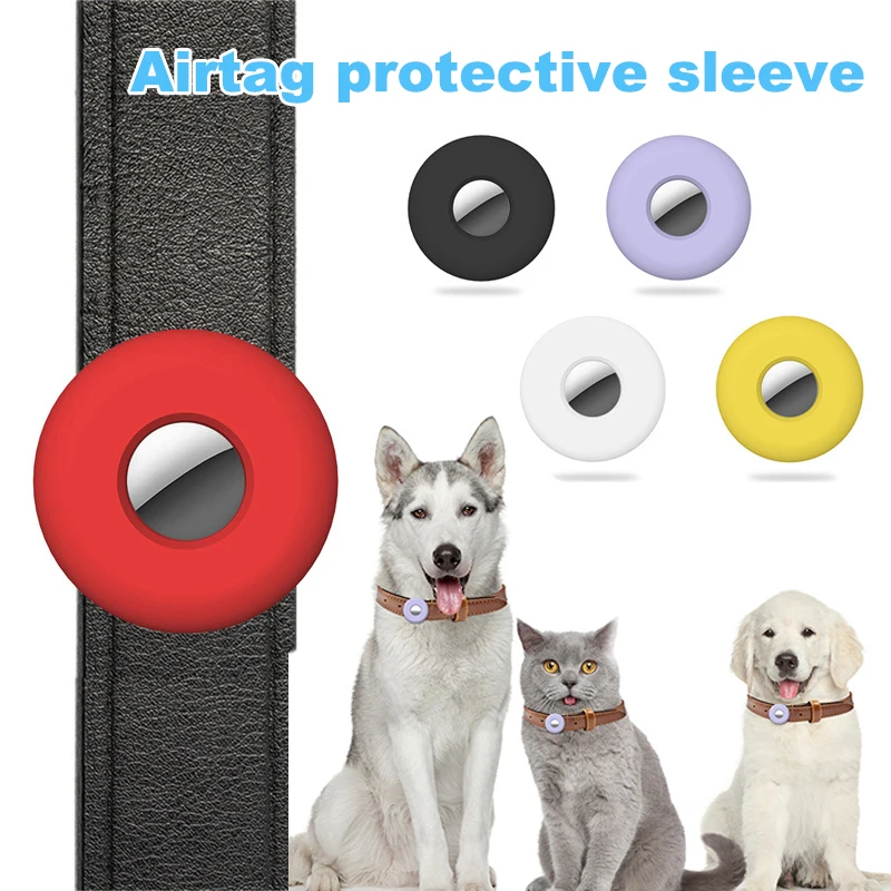 

Airtag Dog Collar Holder Silicone Appl Air Tag Protective Cover Case Suitable For Cat And Pet Collar Harness Ring 1pc