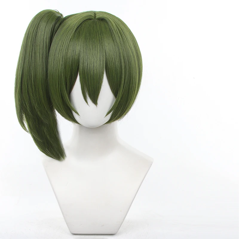 Frieren: Beyond Journey's End Ubel Laufen Cosplay Wig Removable Ponytail Green Long Wigs Accessories + Cap