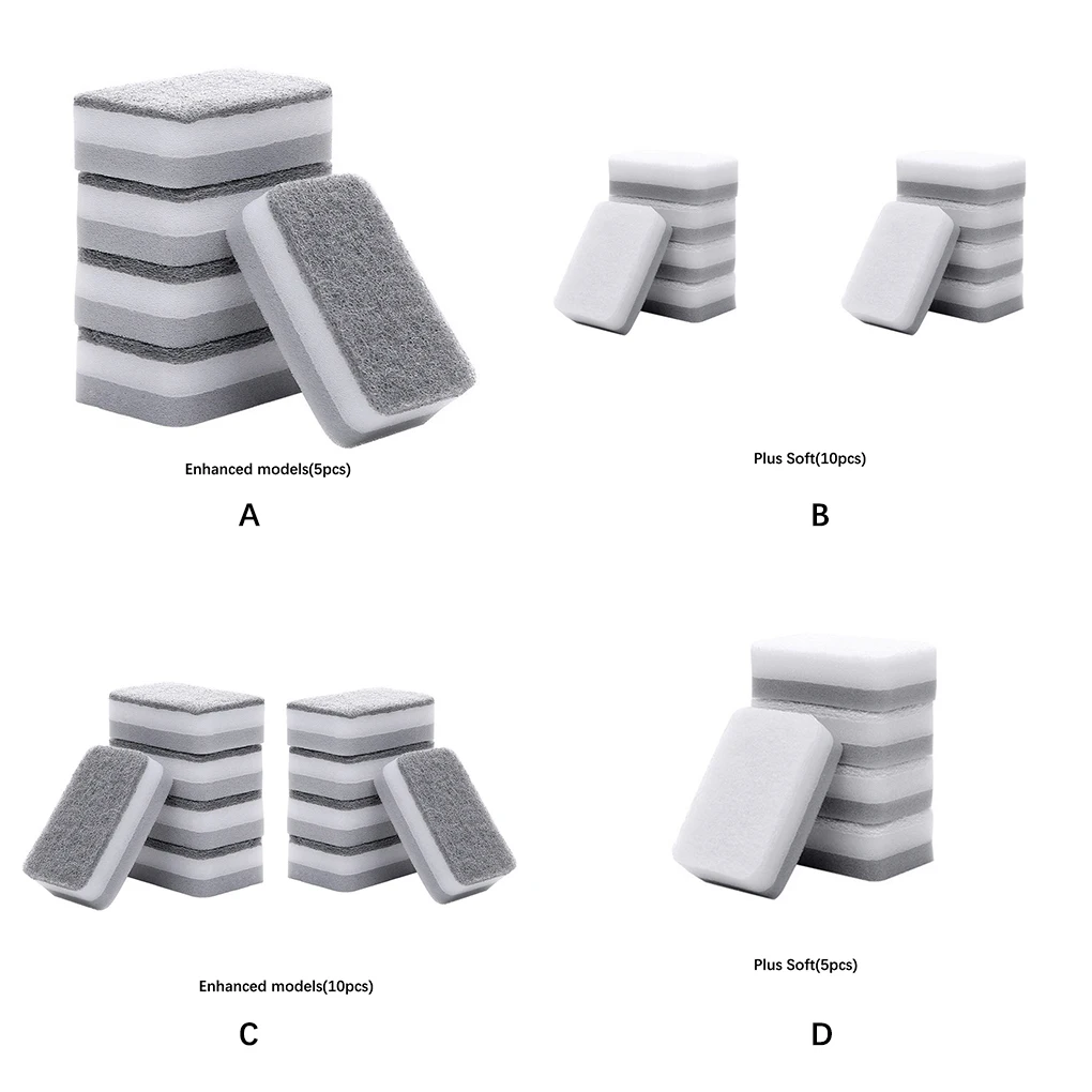 

5 10 Pieces Sponge Dishwashing Sink Dish Bowls Scrubber Tableware Pot Cleaning for Kitchen Restaurant Strength 5 Pcs
