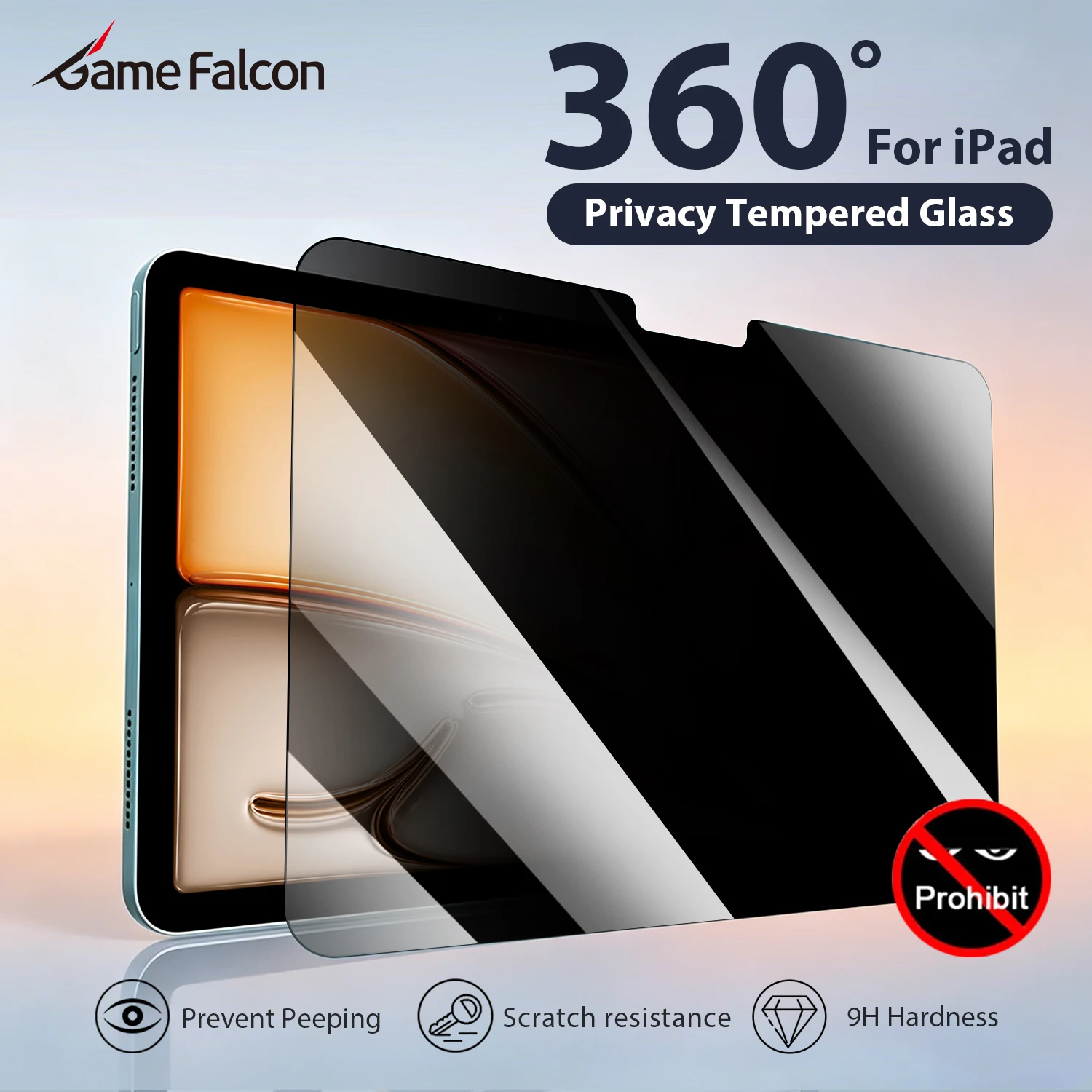 Фото 360 °   Защитное стекло Privacy Tempered Glass для iPad A16 Air 11-го поколения M4 M3 M2 5 4 Pro 11 13 M5 12.9 10 9 10-го поколения Mini 7 6 №1