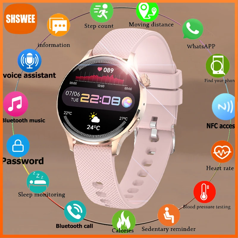 

For Xiaomi Huawei Couple Smart Watch Men Women Full Touch Screen Heart Rate Blood Pressure Bluetooth Call Smartwatch Ladies+Box