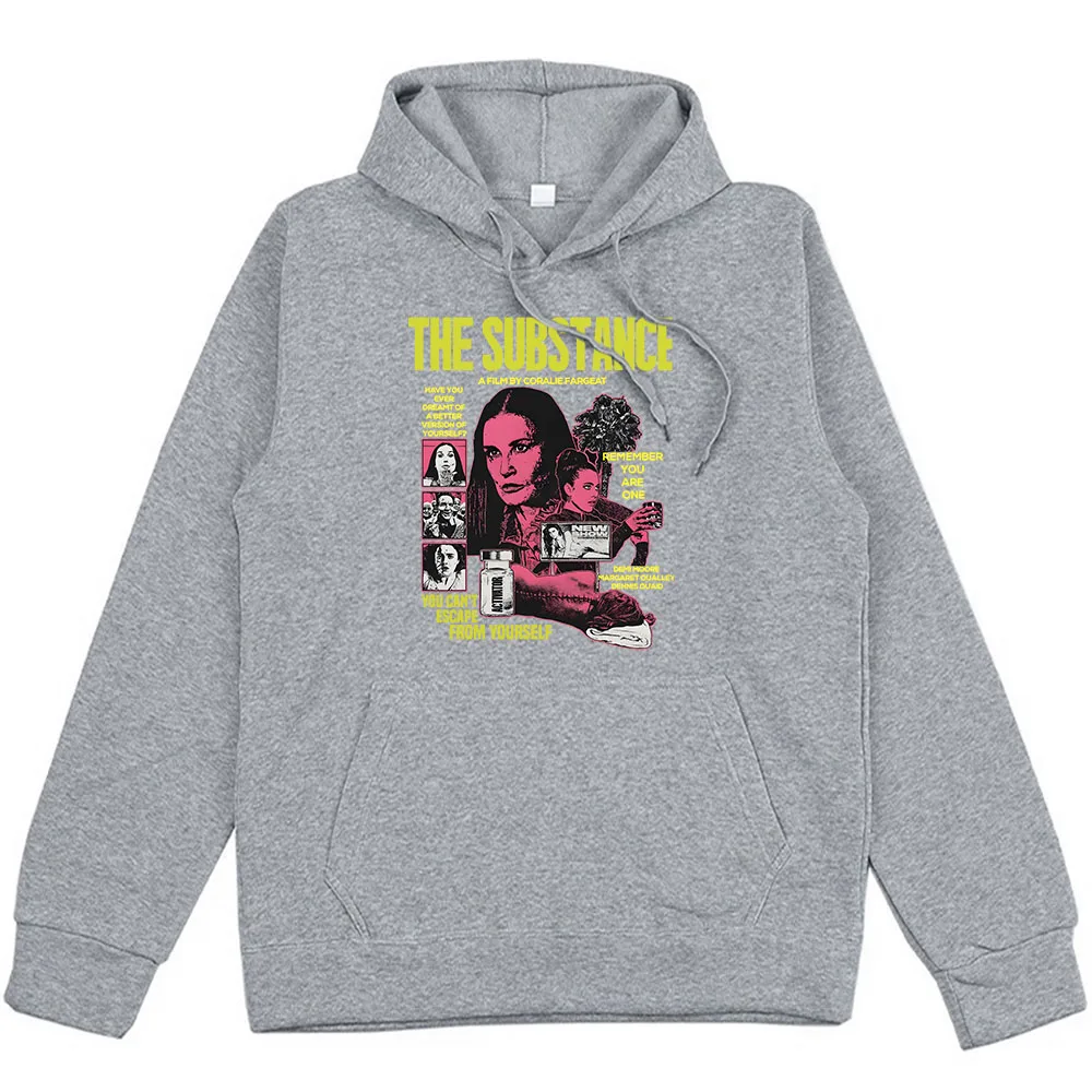 The Substance Film Horror Style Hoodies Long Sleeve Men/Women Hooded Sweatshirts Streetwear Hip Hop Fashion Unisex Sudaderas