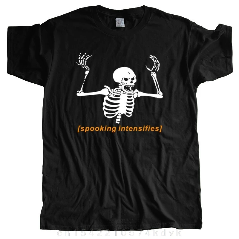 

Хлопковая футболка, мужские летние топы, пугающая, страшная, страшная, скелет, мем, футболка, пугающий мем, пугающая Мужская брендовая футбол...