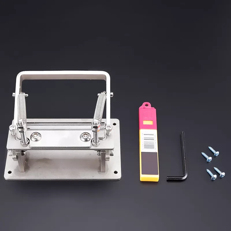 

Stainless Steel Craft Leather Splitter Machine DIY Manual Cutting Peeler Rolling Bearing Tools +10 Pcs Blade