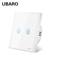 ubaro euuk wall light touch switch tempered glass panel led indicator power electrical button manuel sensor 123 gang ac220v