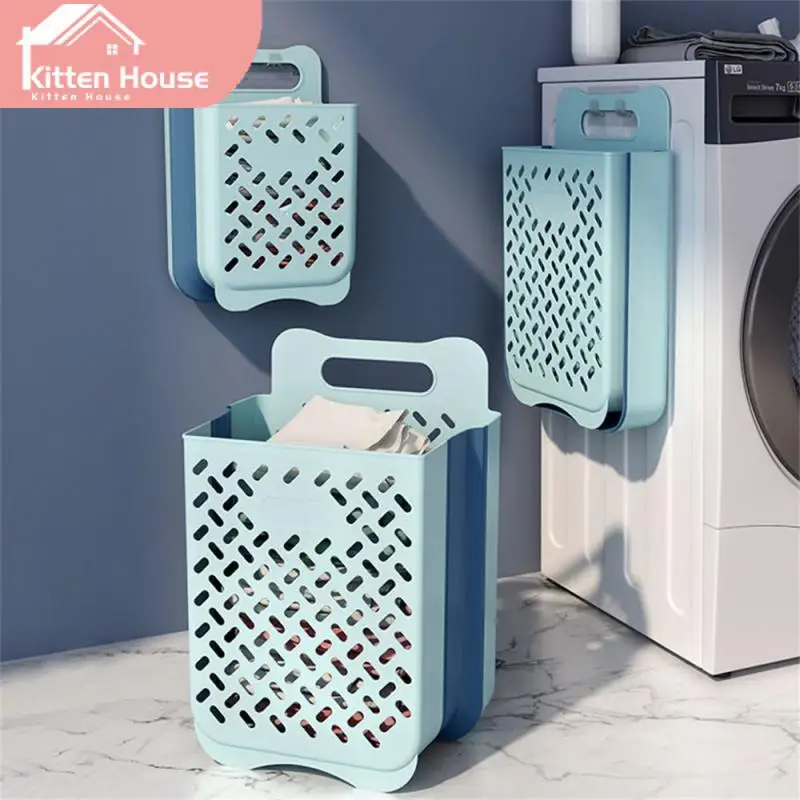 

Storage Bucket Household Sundries Cothes Dirty Laundry Basket Storage Basket Box Saving Space Wall-mounted Laundry Baskets