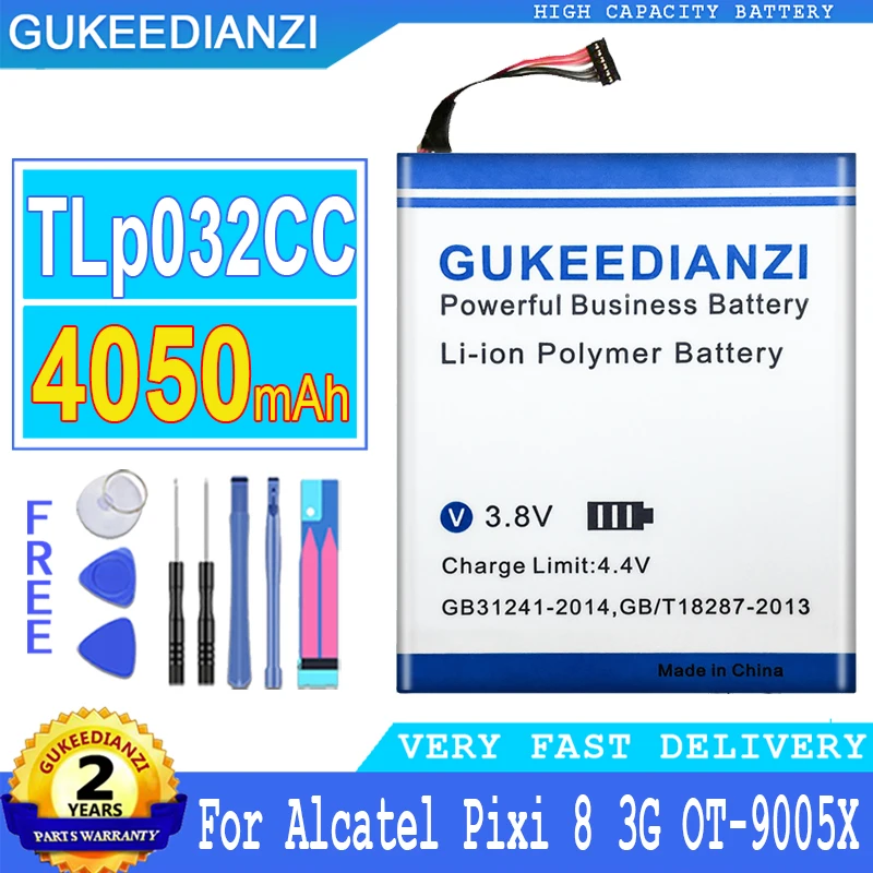 

Bateria 4050mAh New High Capacity Battery TLp032CC For Alcatel One Touch Pixi 8 8.0 3G 9005X OT-9005X High Quality Battery