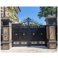 Garden Gate Outside Door House Galvernised Wrought Iron Gate Design for Home Entrance Gate Exterior Iron Gate Driveway Gate