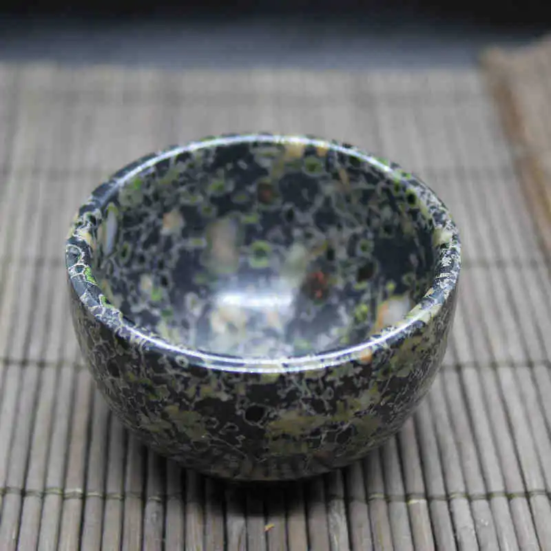 Jade Teacup Magnetic Health Gongfu Teaware Natural Stone Plum Blossom Jades Tea Bowl Chinese Tea Ceremony Cups Kung Fu Teaset