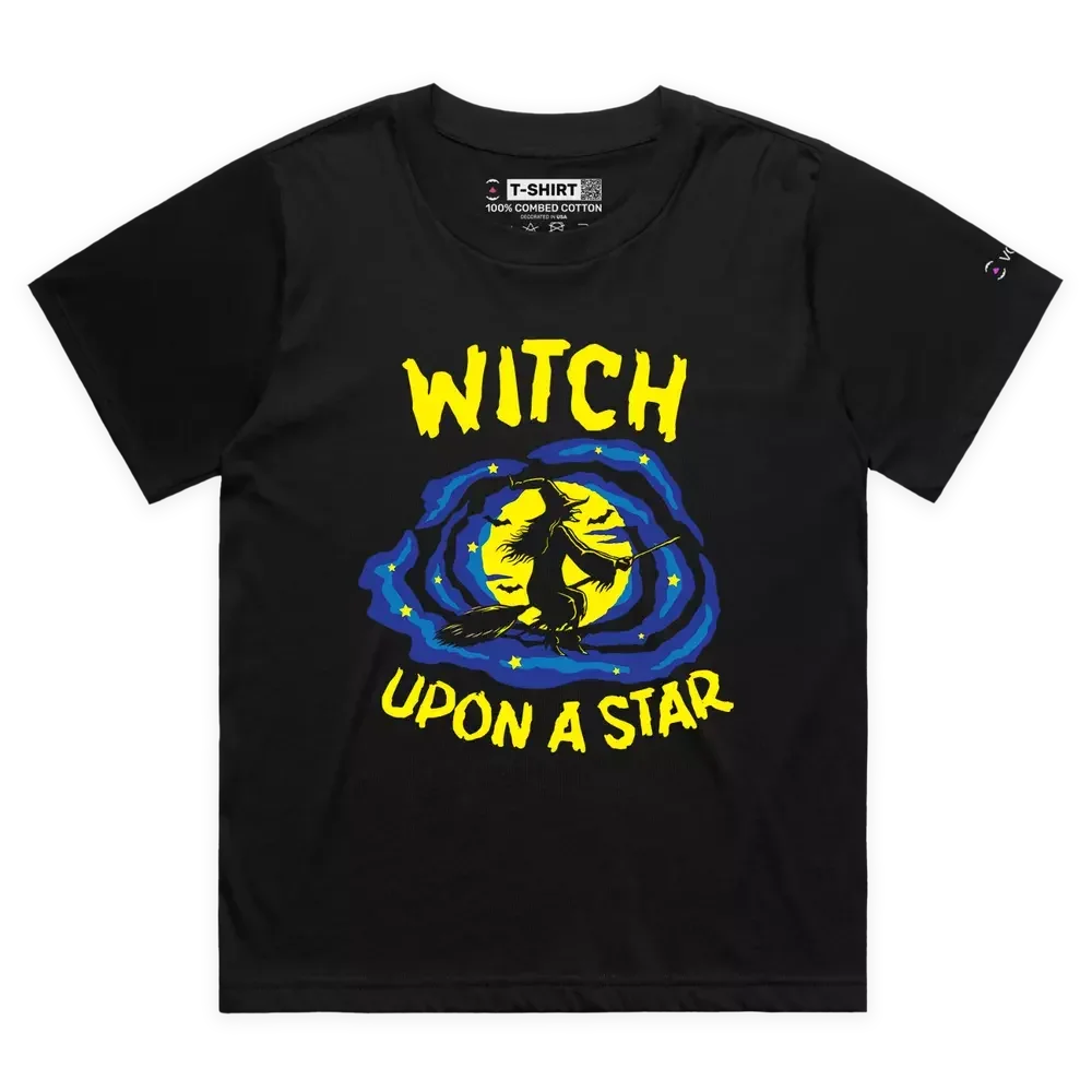 Футболка Fly Me To The Moon Premium-Witch Star метла Magic-VOICEART высокое качество 100% хлопок короткий