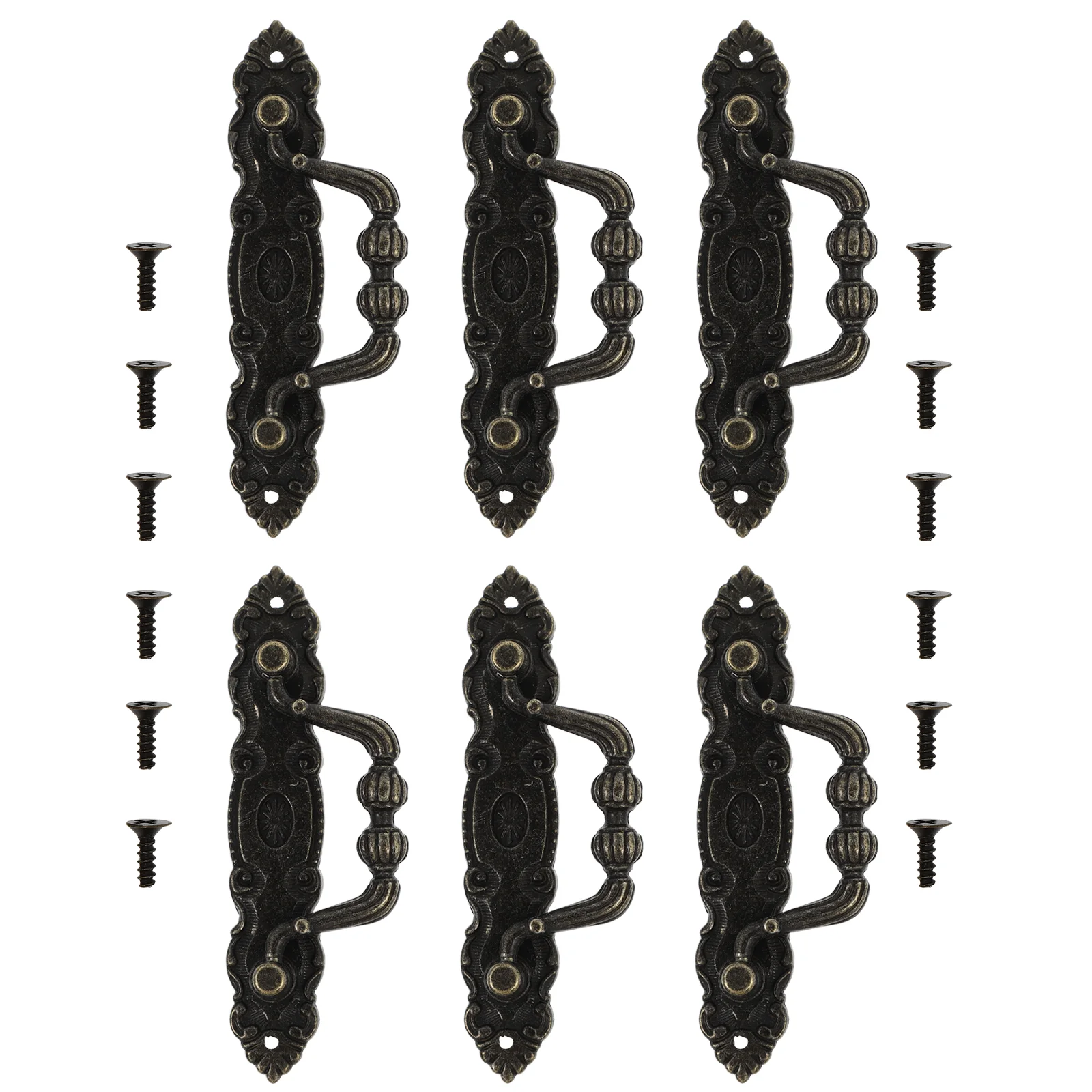 

6Pcs Drawer Pulls Vintage Style Handles Zinc Alloy Cabinet Handles Pulls