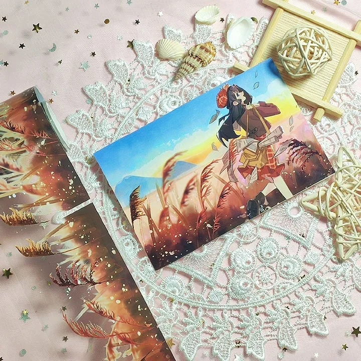 

2 Meter Washi Roll Red Tape Landscape Stickers Starry Sky Clouds Paper Antique