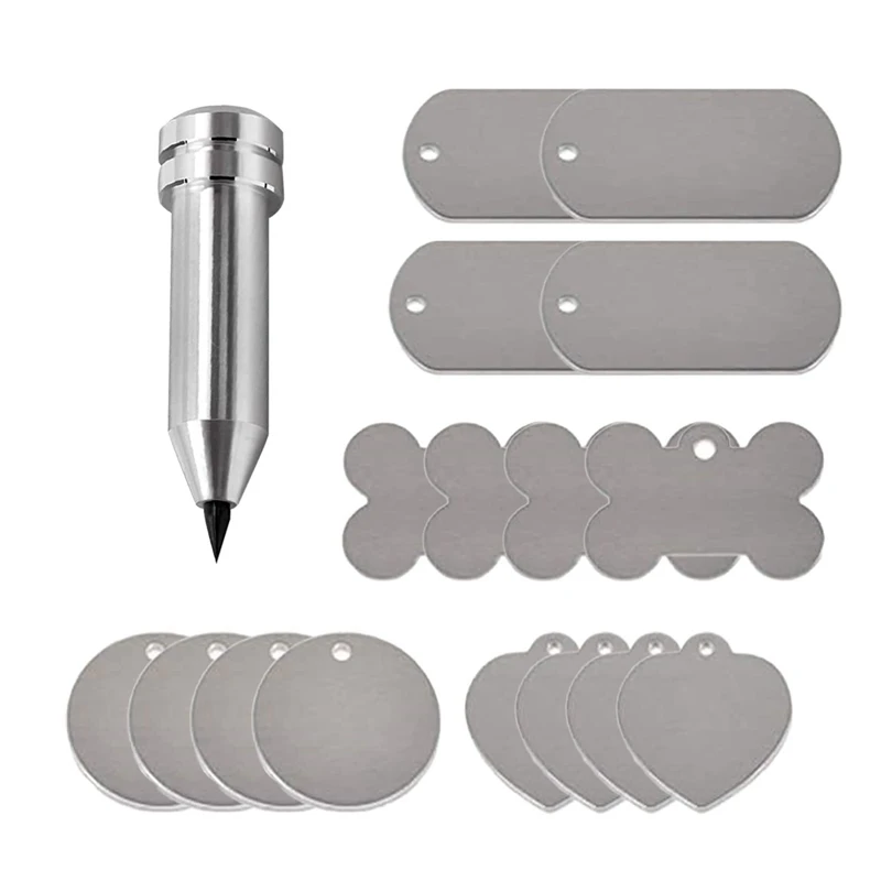 

Engraving Tip, Etching/Engraving Tool With 16Pcs Metal Stamping Blanks Engraving Precision Tip DIY Tool Compatible