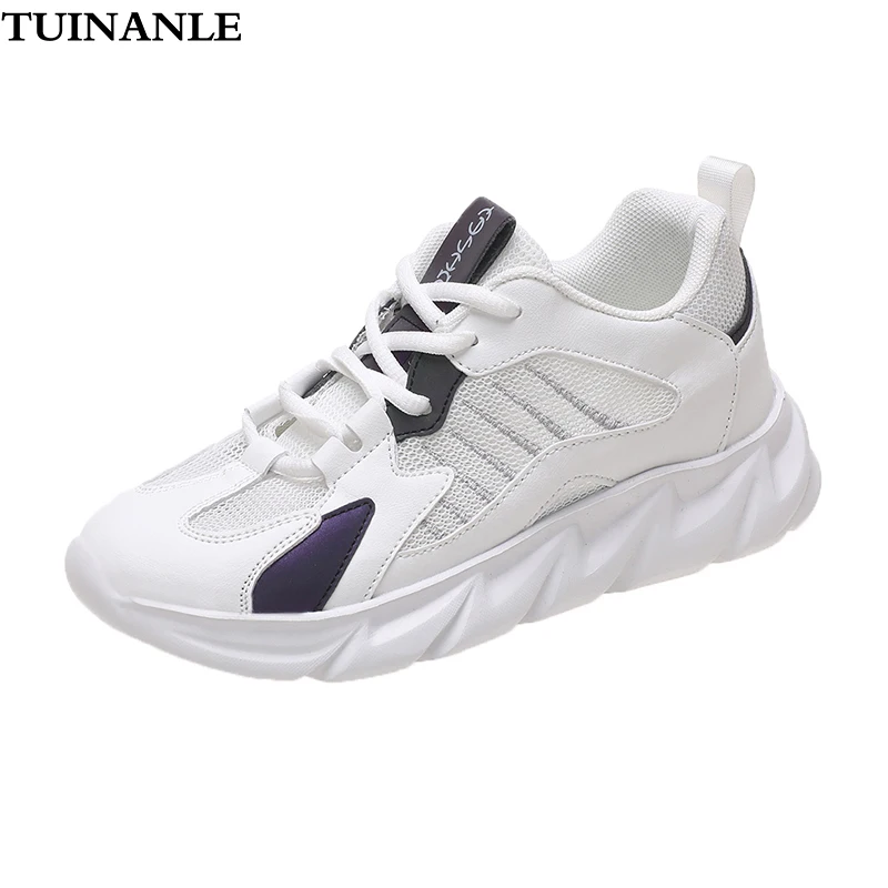 

TUINANLE Summer Sneakers Women Vulcanize Shoes White Sneakers Reflective Flats Shoes Woman Casual Walking Outdoor Ladies Shoes