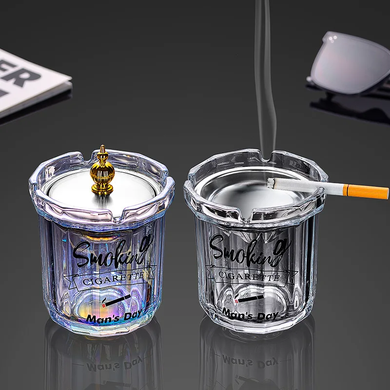 

Creative Household Ashtray Stainless Steel Funnel Fly Ash with Cover Office Home Decoration Ashtray Personality Windproof