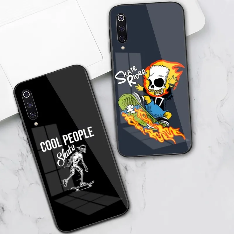 

Крутой чехол для телефона Skate для Xiaomi 13, 12, 11T, 10, 9 Lite, Redmi Note 11, 10, 10S Pro, 9, 9A, 8, стеклянный чехол для телефона из поликарбоната