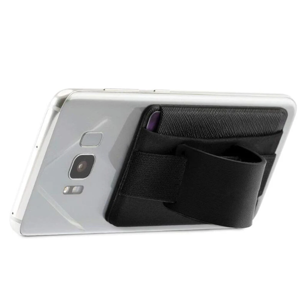 

Wallet Safety Universal Phone Stand Practical Elastic Tablet Belt Card Holder Finger Anti Slip Sling Grip Pocket Leather