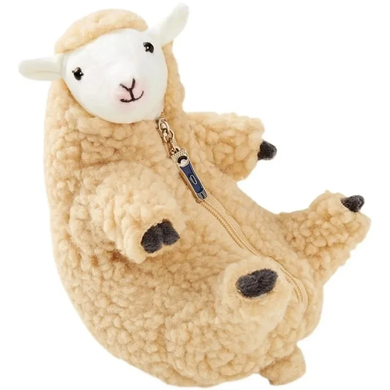 

16CM Lovely Sheep Zipper Can Take Off Clothes Play Doll Plush Toys Soft Stuffed Animals Funny Doll Simulation Lamb Gifts Kids