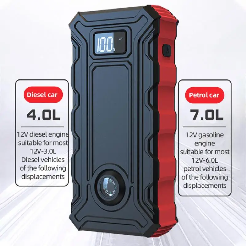 

Power Bank Waterproof With Led Light 39800mah Charger Usb Port External Charger For Smartphone Power Bank Car Jump Starter