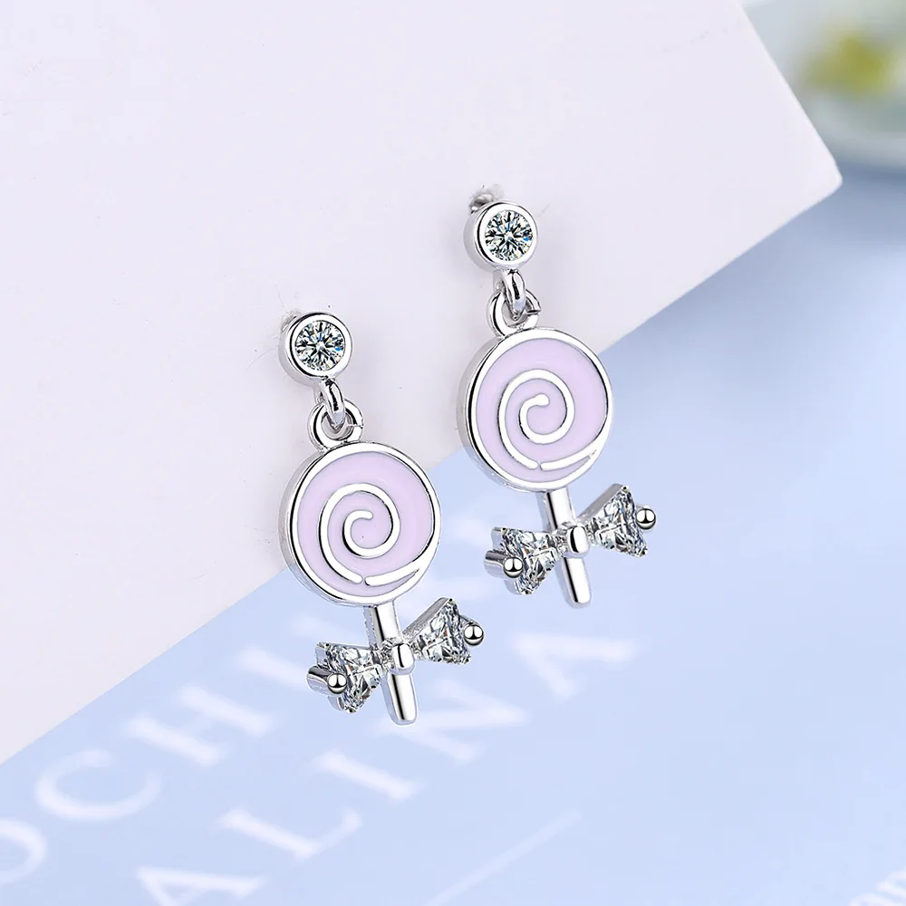 

925 Stamp Small Lollipop Stud Earrings For Women Fashion Earring Wedding Party Designer Luxury Quality Jewelry Female Trend