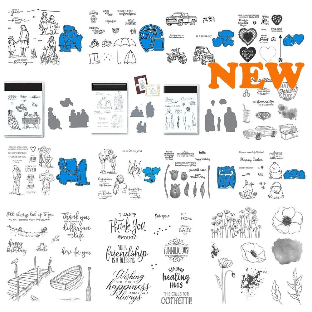 

Отец и я, изготовление карт любви, металлические Вырубные штампы и прозрачные штампы для благодарности, зеркальные формы для тиснения, ремесло, Новинка