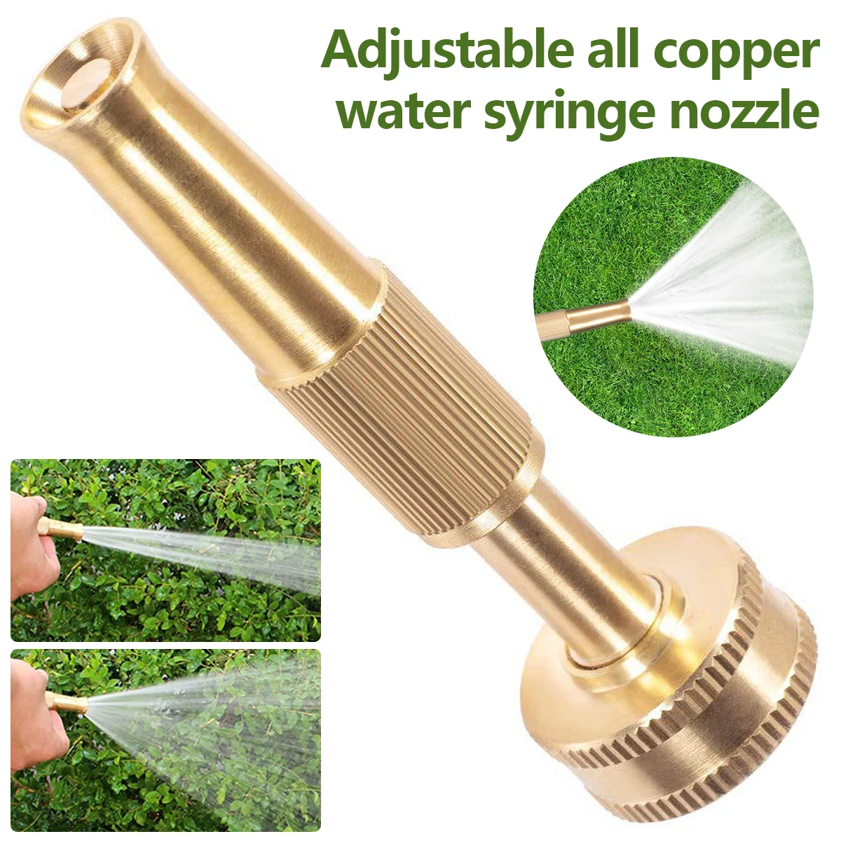 

Garden Hose Nozzles Solid Brass Garden Spray Nozzle Adjustable Hose Spray Nozzle From Spray to Jet High Pressure Spraying Head