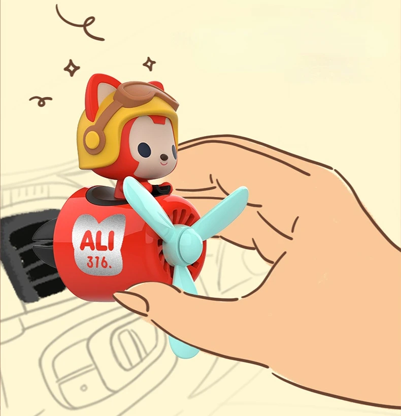 Новый Автомобильный Вентилятор Ali для ароматерапии милый мультяшный пилот