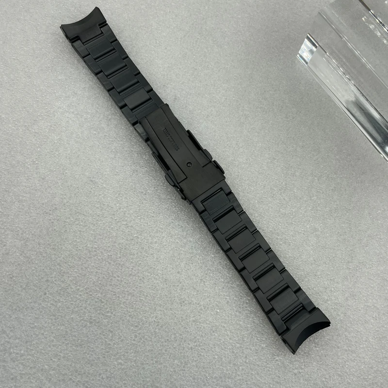 Watch Parts Solid 20mm Width Black PVD Coated Stainless Steel Watch Strap Suitable For SPB185/187 Case Bracelet Replacement