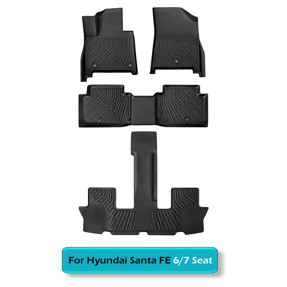 Коврики BEVO TPE для 2024 2025 Hyundai Santa FE 5 6 7-местные газовые/гибридные всепогодные вкладыши для грузового пола Водонепроницаемый коврик для багажника