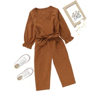 spring toddler girls clothes long sleeve bandage jumpsuits toddler ruffle solid color romper kid girl overalls outfits clothing