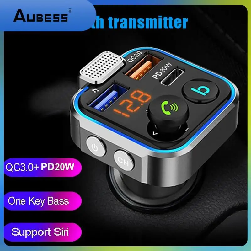 

Car Adapter Support U Disk Pd 20w Mp3 Player Durable Universal Fm Transmitter Car Accessories Hands Free