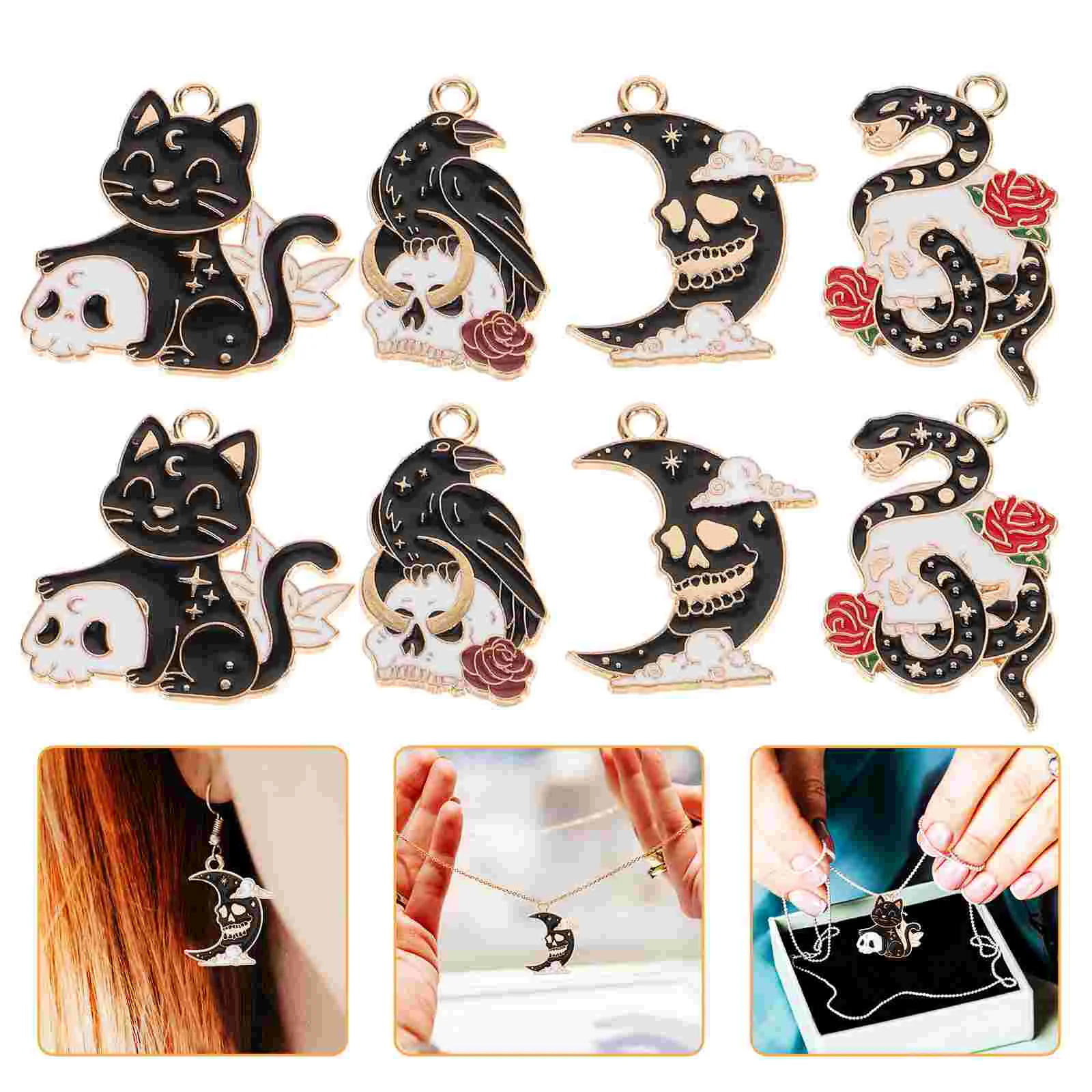 

40 Pcs Metal Pendants Goth Earrings Key Charms Choker Creative Necklace Gothic Decorate Decorative DIY