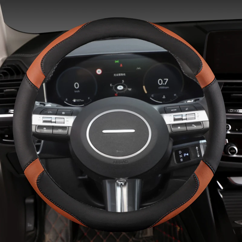 

Чехол на руль автомобиля из искусственной кожи для Hyundai Tucson 2022 2024 Elantra 2020 Sonata 10 11 2021 2022 2024, автоаксессуары