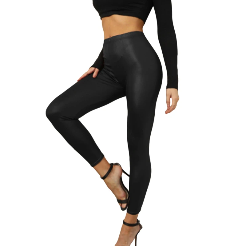 

Ladies Summer Leggings Sexy Gothic Legging Pants For Women Punk Rock Slim Skinny Pencil Pants For Women Fake Leather Pants