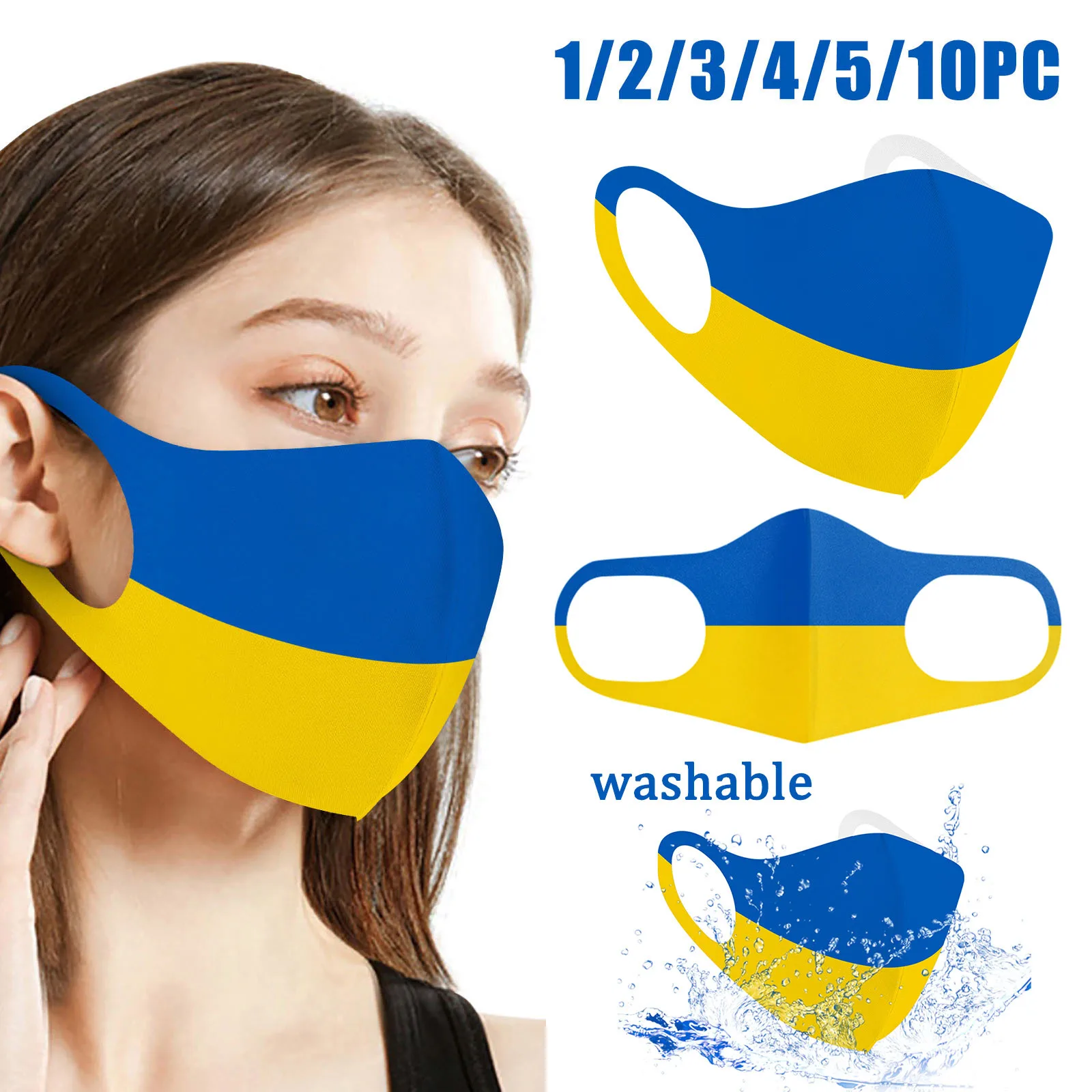 

1/5PC Ukrainian Prints Face Masks For Adult Ice Silk Of Reusable And Breathable Outdoor Summer Masks Earloop Bandage Masques