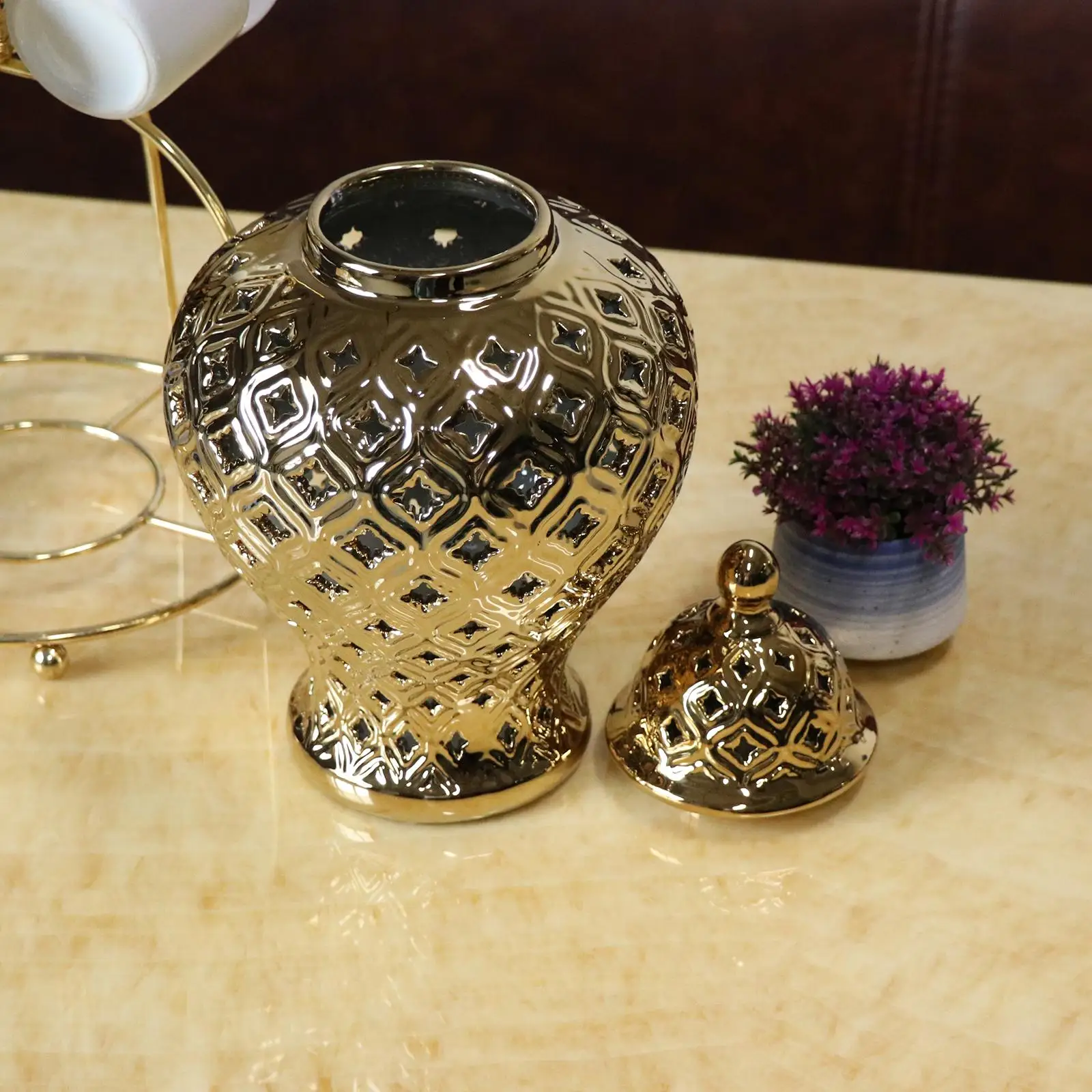 

Классическая керамическая Имбирная банка для хранения цветочный горшок настольная ваза для цветов для столешницы домашние свадьбы