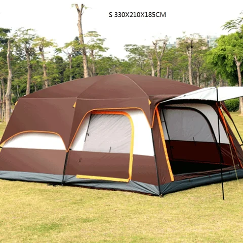 Большая семейная палатка для отдыха, кемпинга, утолщенная непромокаемая большая палатка 320x210x185 см