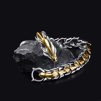 fashion hip hop silver dragon head dragon lin bracelet retro exaggerated mens dragon bracelet jewelry mens accessories gifts