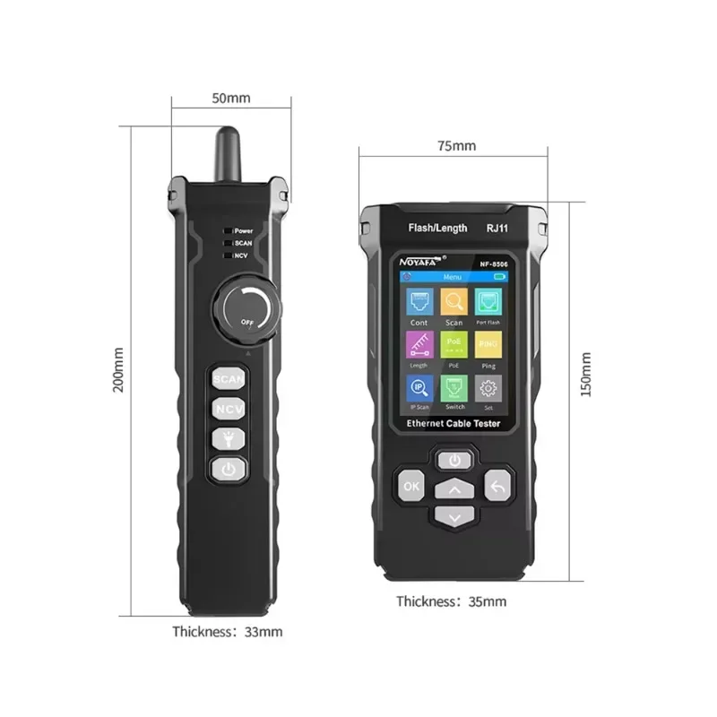 Noyafa NF-8506 Цифровой тестер сетевого кабеля Многофункциональный трекер проводов RJ45
