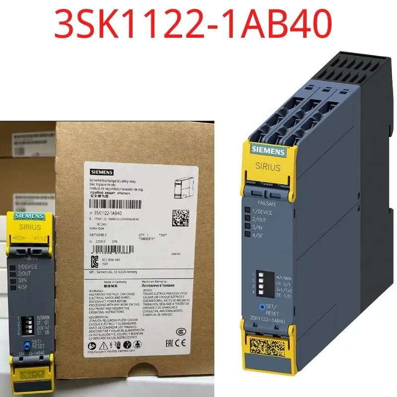 

3SK1122-1AB40 Brand New SIRIUS safety relay Basic unit Advanced series 3 electronic enabling circuits 1 electronic signaling ci