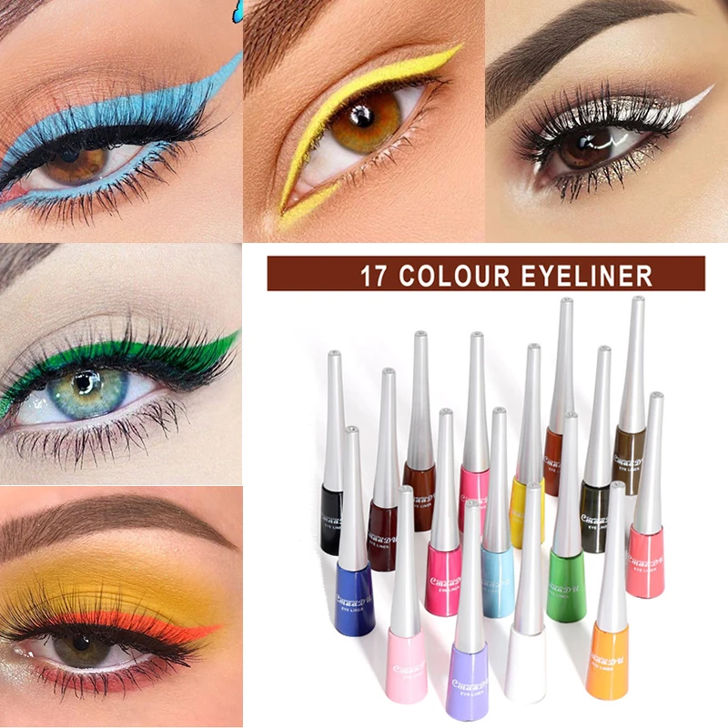 

Matte Smooth Eye Makeup Colorful Eyeliner Liquid Waterproof 17 Colors Long Lasting Women Beautiful Anti-sweat Delicate Eyeliner
