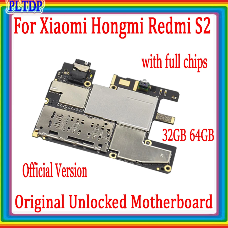 

32GB/64GB For RedMi S2 HongMi S2 Motherboard 100% Original Unlock Full Chips Good Tested For Xiaomi HongMi RedMi S2 Logic Board