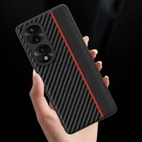 shockproof matte capa for honor 70 pro plus case carbon fiber leather phone cover for honor 50 se 70 pro case protective funda
