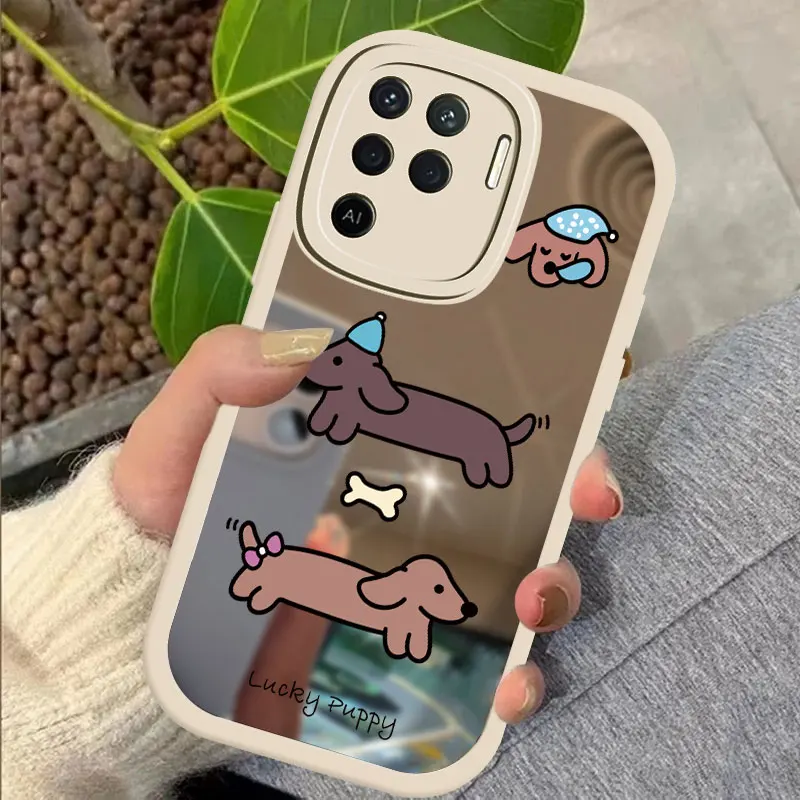 Soft Case For OPPO Realme Narzo 50i 50A Prime 50 20 Pro 30A GT Neo 2 X2 K3 K5 X XT Silicone Mirror Makeup Cute Dog Cover