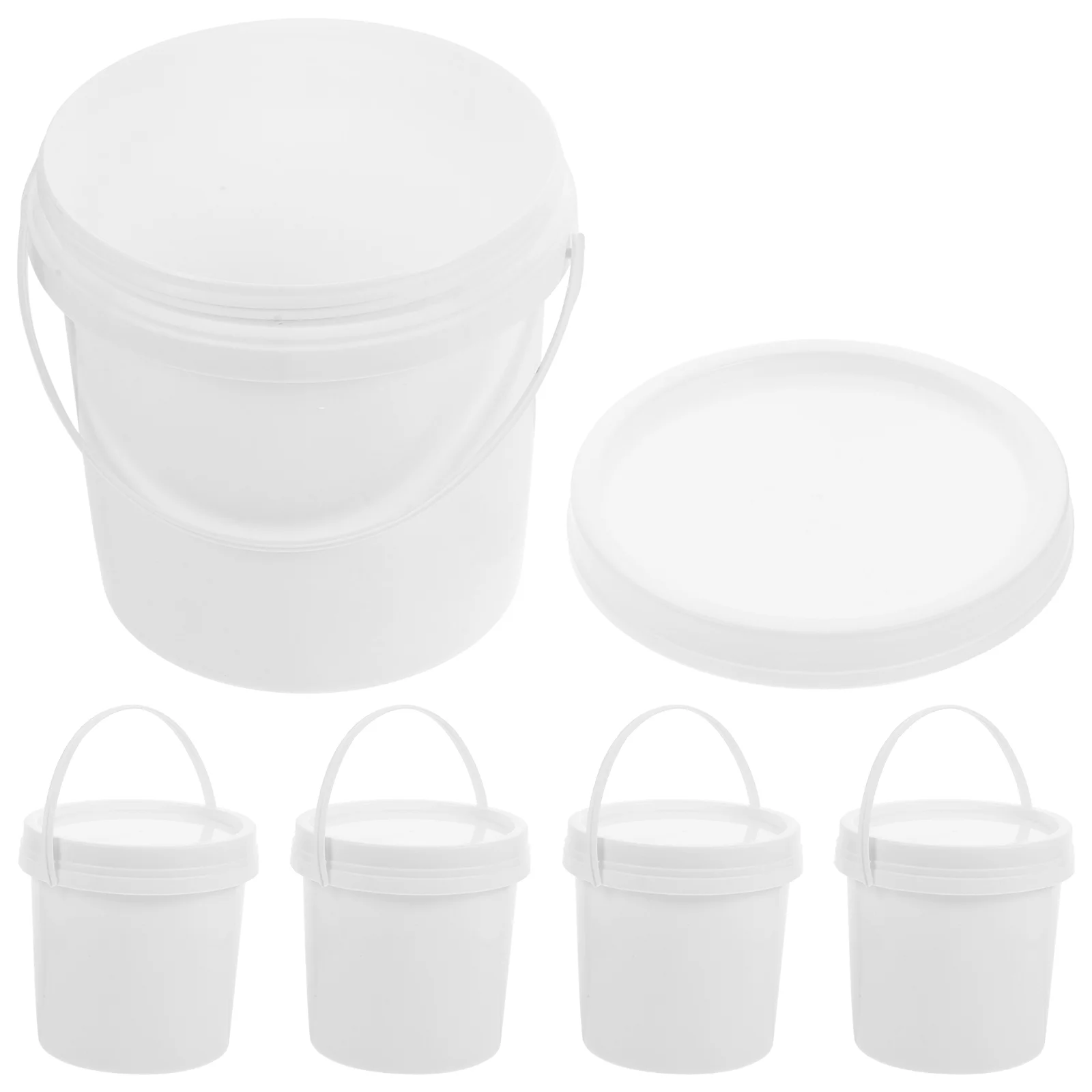 

5 Pcs Water Bucket Empty Pail Lid Oil Barrel Sealing Buckets Lids Portable Plastic Handle