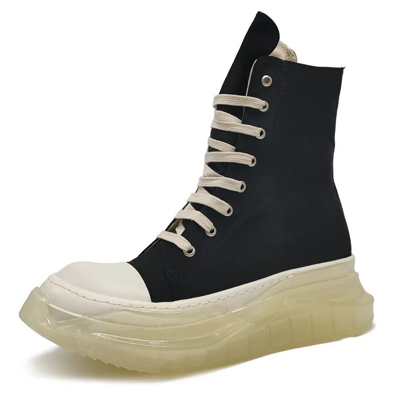 

Luxury Brand Men Fashion Chunky Canvas Sneakers High Top Casual Shoes Women Thick Sole Sport Shoes Couple Vulcanize Shoes Boots
